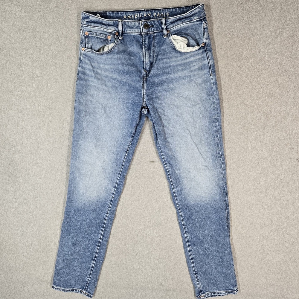 American Eagle Men Jeans 32X32 Light Blue Denim AIRFLEX Athletic Fit Jeans